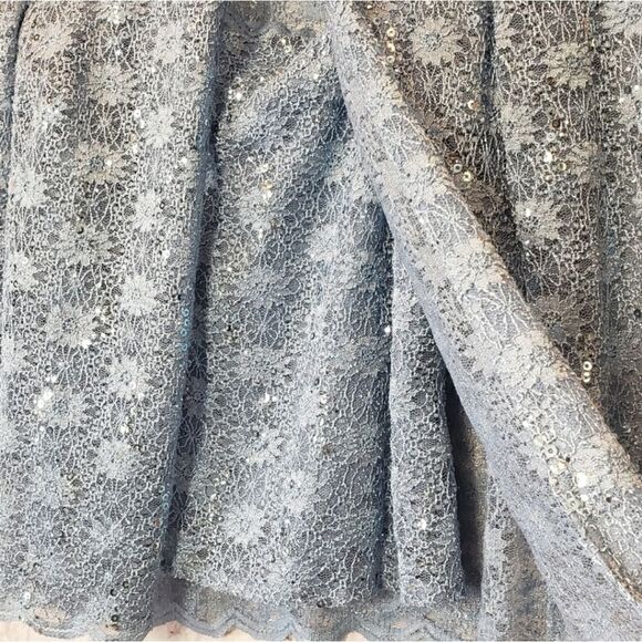 ALEX EVENINGS Formal Sequin & Lace Cami Jacket 2pc Set Small - Picture 3 of 8